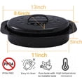 thumbnail image 3 of Roaster Pan With Lid 13” Enameled Oval Roasting Pan For Ovens Suitable For Dining With Two People High Temperature Resistance Small Turkey Pot, 3 of 8