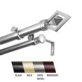 thumbnail image 1 of Central Design 100-69-1605-D Lance Tringle à Rideaux Double 1 Po, 160-240 Po - Nickel Satiné, 1 of 1