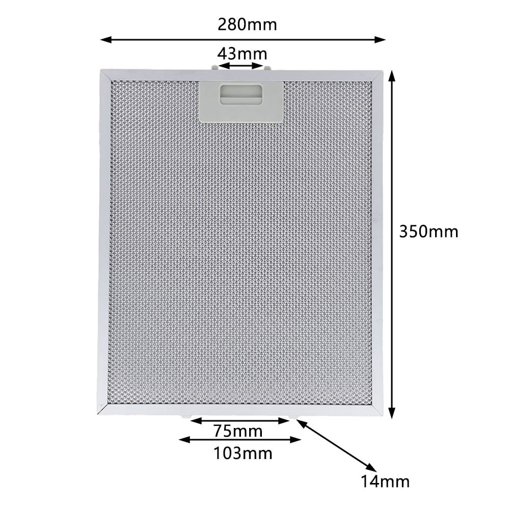 Goodhd 2Pcs Aluminum Cooker Hood Filters Metal Mesh Extractor Vent Filter 280X350X9Mm