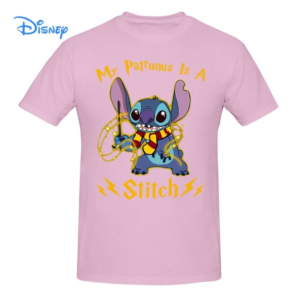 Disney My Patronus Is A Stitch T shirt Harajuku Short Sleeve T-shirt 100% Cotton Graphics Tshirt Brands Tee TopS Gao Jinjia LED