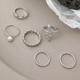 thumbnail image 4 of Alloy Finger Rings Fashion - 6PCS Faux Pearl Joint Rings Snake Ring Midi Rings, 4 of 6