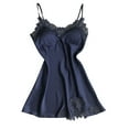 thumbnail image 2 of LYEAA Sleep Dress for Women Sleeveless Plus Size Cozy Summer Short Night Gowns Chemise Solid V Neck Loose Casual Soft Pajamas Sleepwear Loungewear Fashion Elegant Women's Nightdress Blue XL, 2 of 3