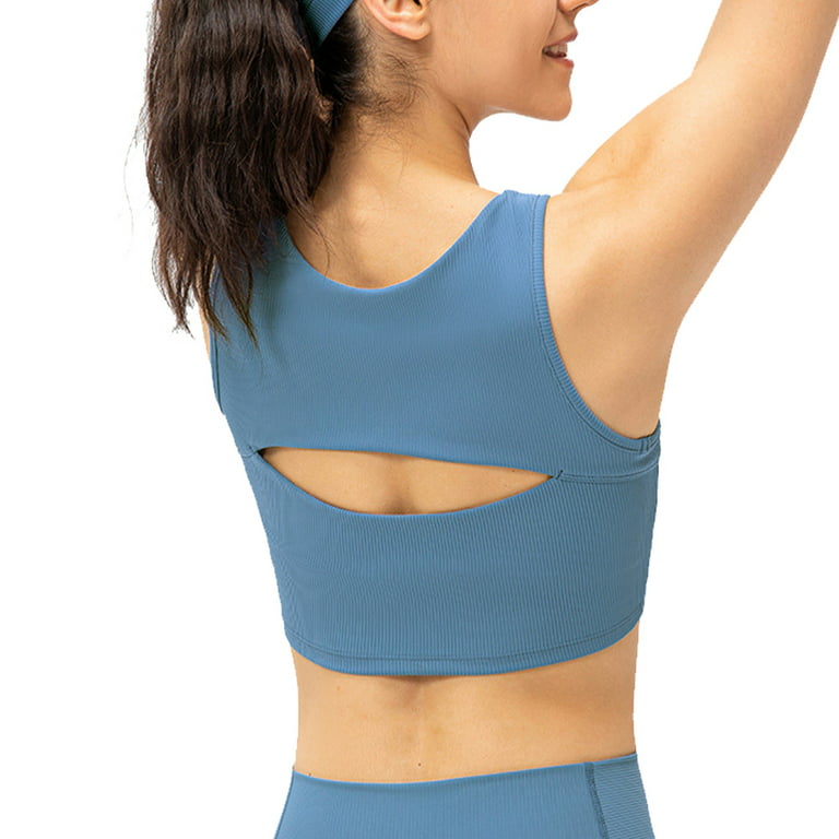 Women Padded Sports Bra Fitness Workout Running Shirts Yoga Tank Top，,10/XL，G144449  
