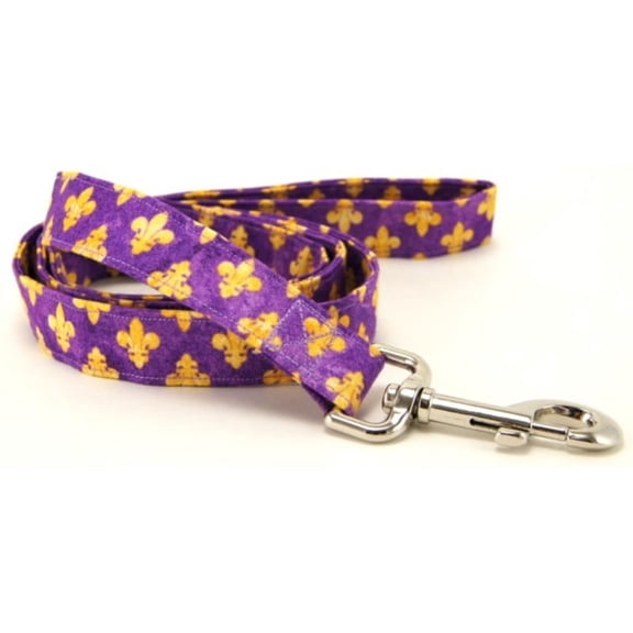 Fleur de Lis Purple Dog Leash - Size - Mini