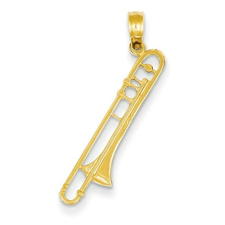 14k Yellow Gold Musical Series Trombone Pendant