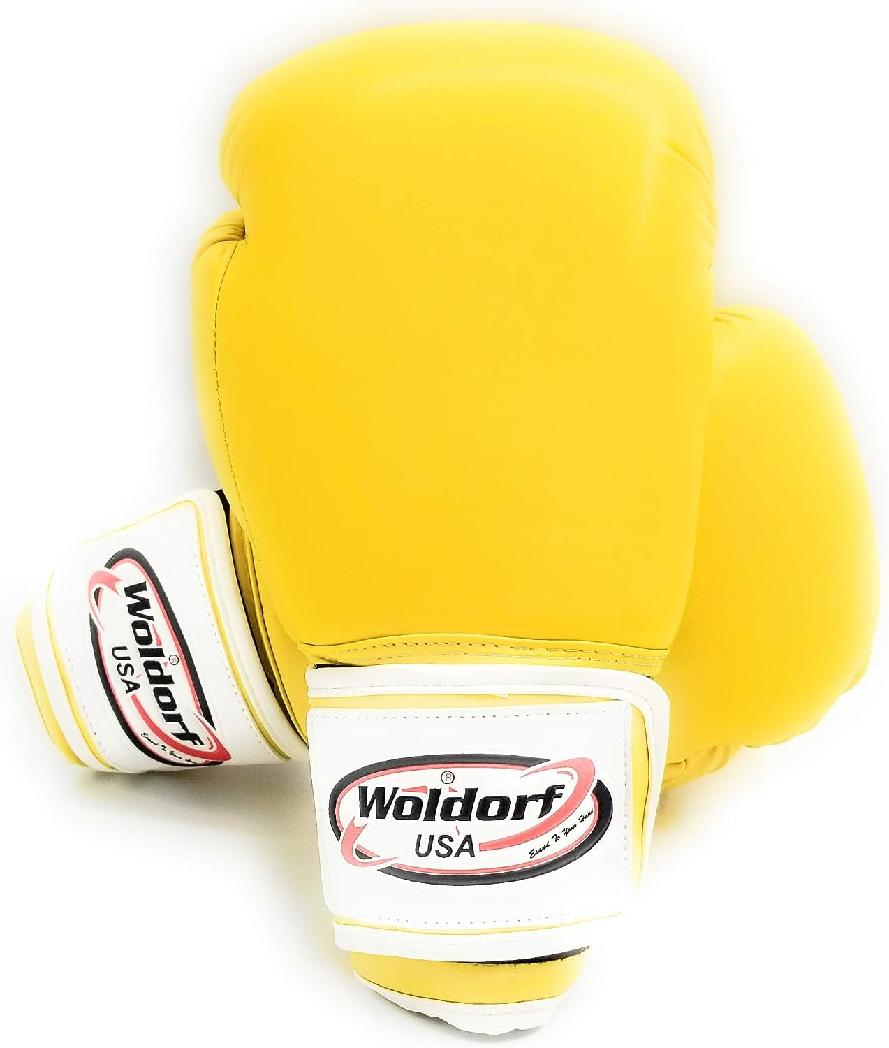 Woldorf Boxing Bag Gloves in Vinyl 6oz YELLOW Sparring, Grappling, Kickboxing, Fighting Gloves, Muay Thai Training Gloves, Heavy Bag Gloves For Speed Punching