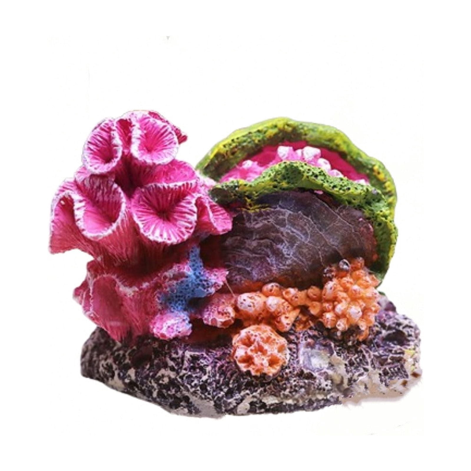 Aquarium Coral Rock Decoration Resin Hiding Cave for Fish Shrimp Turtle, Realistic Reef Ornament for Freshwater and Saltwater Tanks
