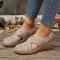 thumbnail image 7 of Hurxie Women Comfortable Flat Sandals: Dressy Summer Sandal - Closed Toe Fisherman Sandals Beige 43, 7 of 7