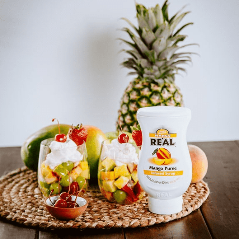 Real Infused Exotics, Mango Infused Syrup, 16.9oz Bottle for