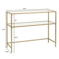 thumbnail image 6 of Ktaxon 2-Tier Glass Console Sofa Table, Modern Entryway Living Room Table with Tempered Glass Shelf Accent Table for Home Decor, Gold, 6 of 12