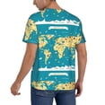 thumbnail image 5 of Haiem Hip Hop Hipster Baseball Jersey Button Down Shirts Sports Uniforms Men Women Jersey(World Map With Landmarks,X-Large), 5 of 9