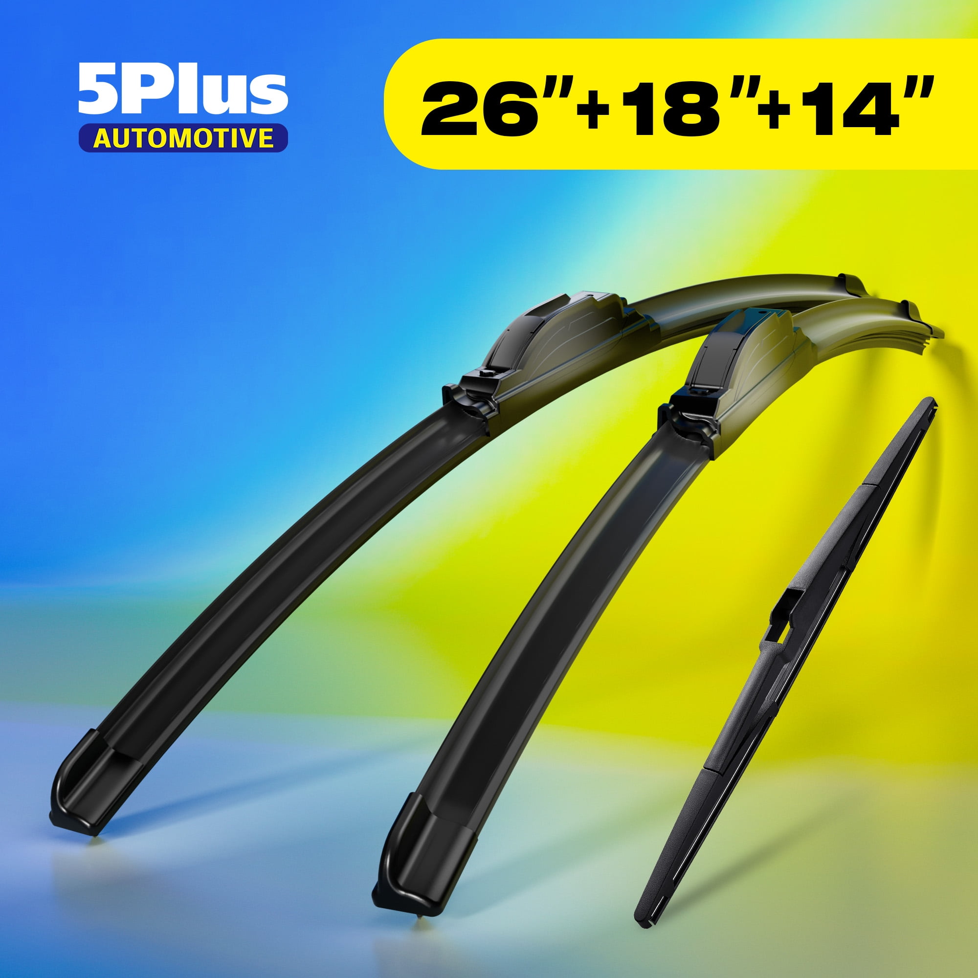 5 PLUS Silicone + Water Repellent Windshield Wiper Blades Compatible with Jeep Cherokee 2021-2014 Windshield Wipers,All-Seasons Wiper blades-OEM Quality