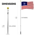 thumbnail image 4 of G128 Combo Pack: 16 Ft Telescoping Aluminum Flagpole (Silver) & American USA Yacht Ensign Flag 3x5 Ft, ToughWeave Series Embroidered 300D Polyester | Pole with Flag Included, 4 of 9