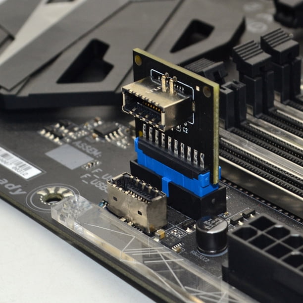 Cabezal interno USB 3.0 de 19 pines a USB 3.1 3.2 Tipo C Key A Adaptador de 20 pines