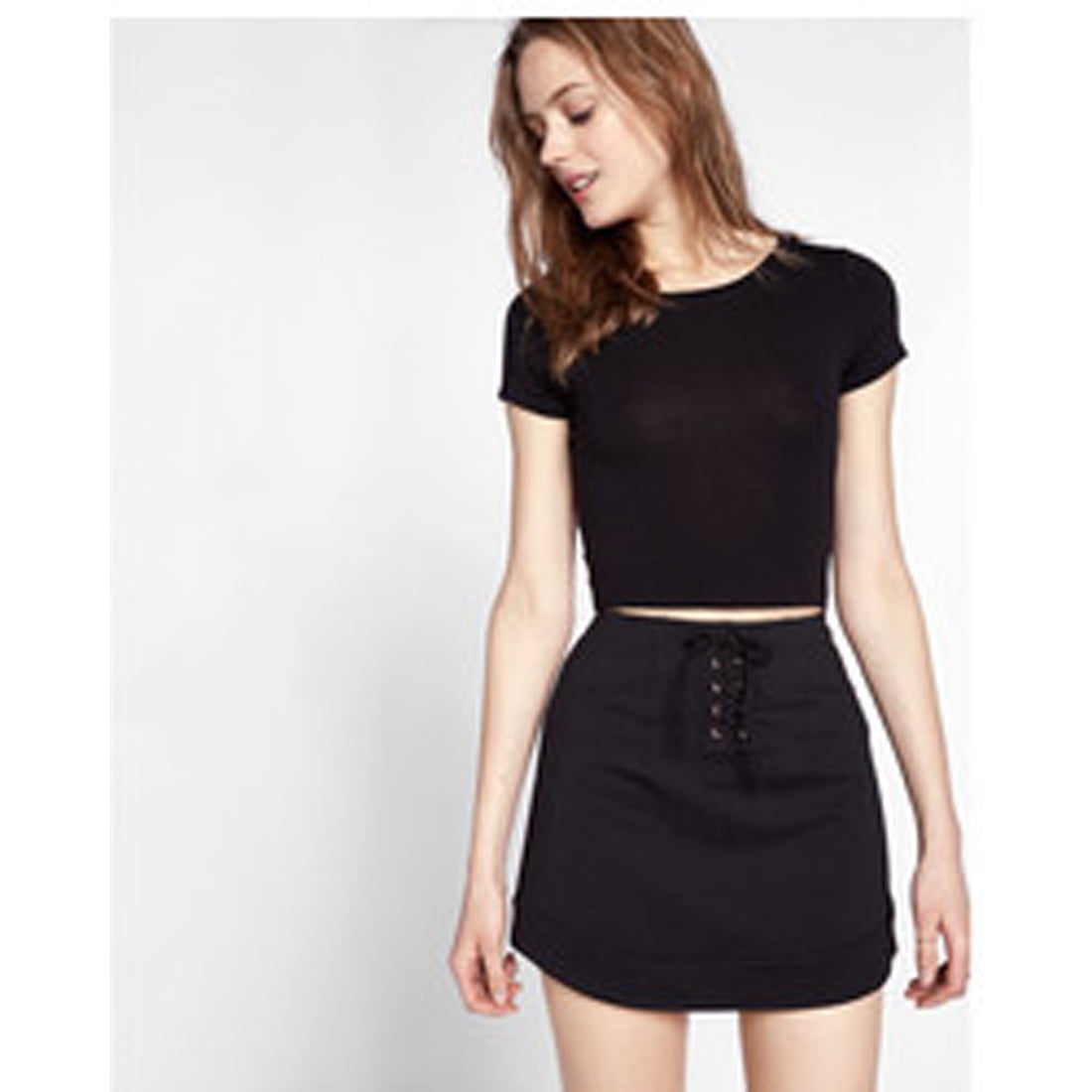 Express - Express Women's Lace Up Skirt , Black, 00 - Walmart.com ...