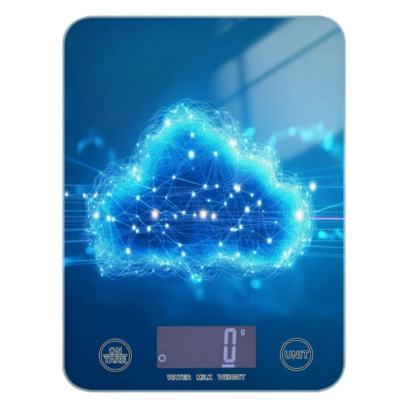 Blue Cloud with Glowing Lights Food Scale Digital Kitchen Scale Waterproof Grams Ounces lbs for For Baking and Cooking
