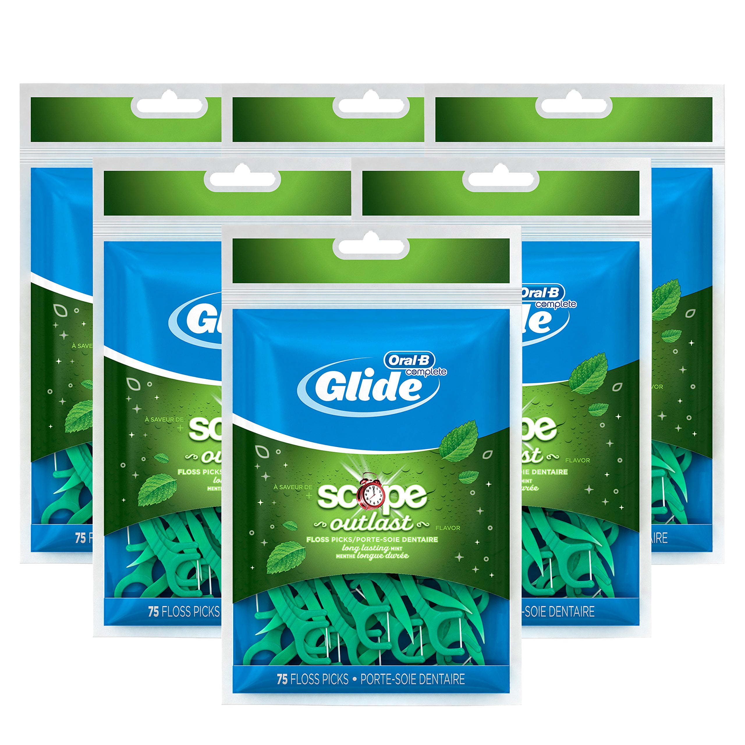 Complete Glide Dental Floss Picks Plus Outlast, Long Lasting Mint, 75 Dental Picks, (Pack of - Walmart.com
