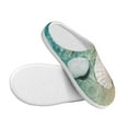 thumbnail image 3 of Fotbe Starfish And Seashell Pattern Women's Fuzzy Curly Fur Memory Foam Loafer Slippers Indoor Outdoor Slippers Winter Home Shoes-37/38, 3 of 7