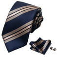 thumbnail image 6 of Men's business dress evening tie fashion tie square scarf cufflinks combination set, 6 of 6