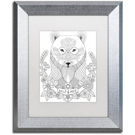 Trademark Fine Art "Animals 4" Canvas Art by Hello Angel, White Matte, Silver Frame