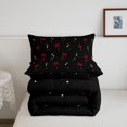 thumbnail image 5 of Homewish Cartoon Plant Mushrooms Twin Comforter Sets,Cute Bowtie Bedding Set,Red Black,Black Reversible,2pcs,1 Comforter and 1 Pillowcase, 5 of 7