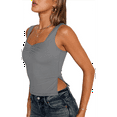 thumbnail image 2 of Womens Going Out Crop Tops Backless Tank Tops Summer Y2k Teen Basics Cute Clothes Light Gray L, 2 of 7