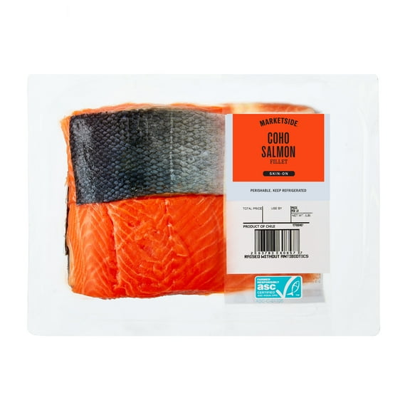 Marketside Fresh Coho Salmon Skin-On Fillet, 4/.95-1.05 lb