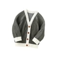 thumbnail image 3 of Qiylii Toddlers Knitted Cardigan, V-neck Long Sleeve Single-breasted Outwear, 3 of 9