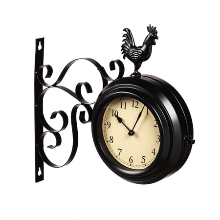 Evergreen Metal Rooster Outdoor Clock image