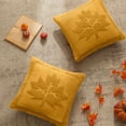 thumbnail image 1 of Fundas de cojín de terciopelo con hoja de arce | Funda de cojín de poliéster de doble cara | Decoración navideña de calabaza | Paquete de 2 | Lavable | Cremallera oculta | 17.7x17.7 pulgadas, 1 of 6