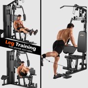 UPGO Home Gym Station, Workout Equipment with 154LBS Weight Stack, Leg Press And Preacher Curl Pad