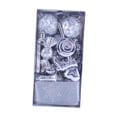 thumbnail image 3 of Conjunto de 30 adornos navideños para fiestas, año Nuevo, cumpleaños o cualquier otra ocasión. Decoraciones navideñas, recuerdos de fiesta. Plata, 3 of 8