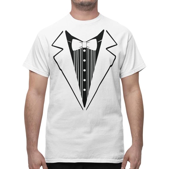 Mens Tuxedo Printed Short Sleeve T-Shirt Funny Designs S-2XL