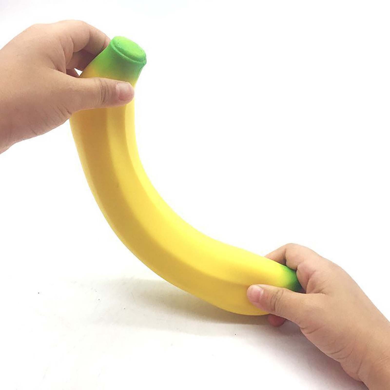 HCBY 12 Pack Slow Rising Banana Stress Ball, 6.9in Simulated Flour Banana Squeeze Toy, Super Slow Return Soft Pinch Relief, Cute Fidget for Adults Kids Anxiety Release
