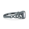 thumbnail image 2 of Black Tone, Simulated Cubic Zirconia Size-9 Infinity Twisted Wedding Ring Oval Cut 925 Sterling Silver, 2 of 7