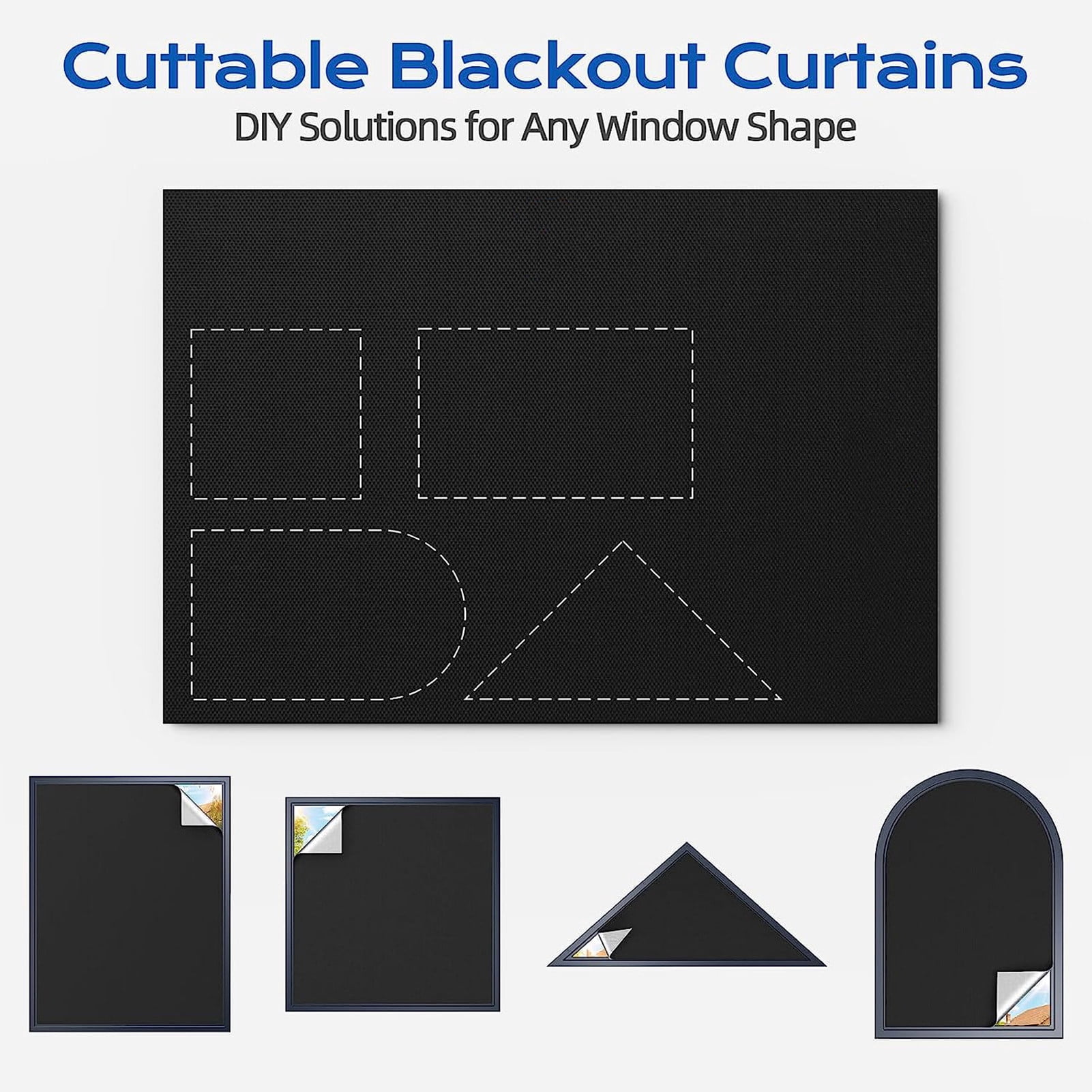 Homerr Travel Blackout Curtain No Drill Blackout Curtain Blackout Curtain Travel Window Blind Shade Portable Removable No Drill Light UV Block