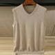 thumbnail image 1 of pstuiky Camisetas interiores de tirantes para hombre, Suéter camisola sin mangas de color liso con cuello en V para hombre Chaleco para hombre l, 1 of 4