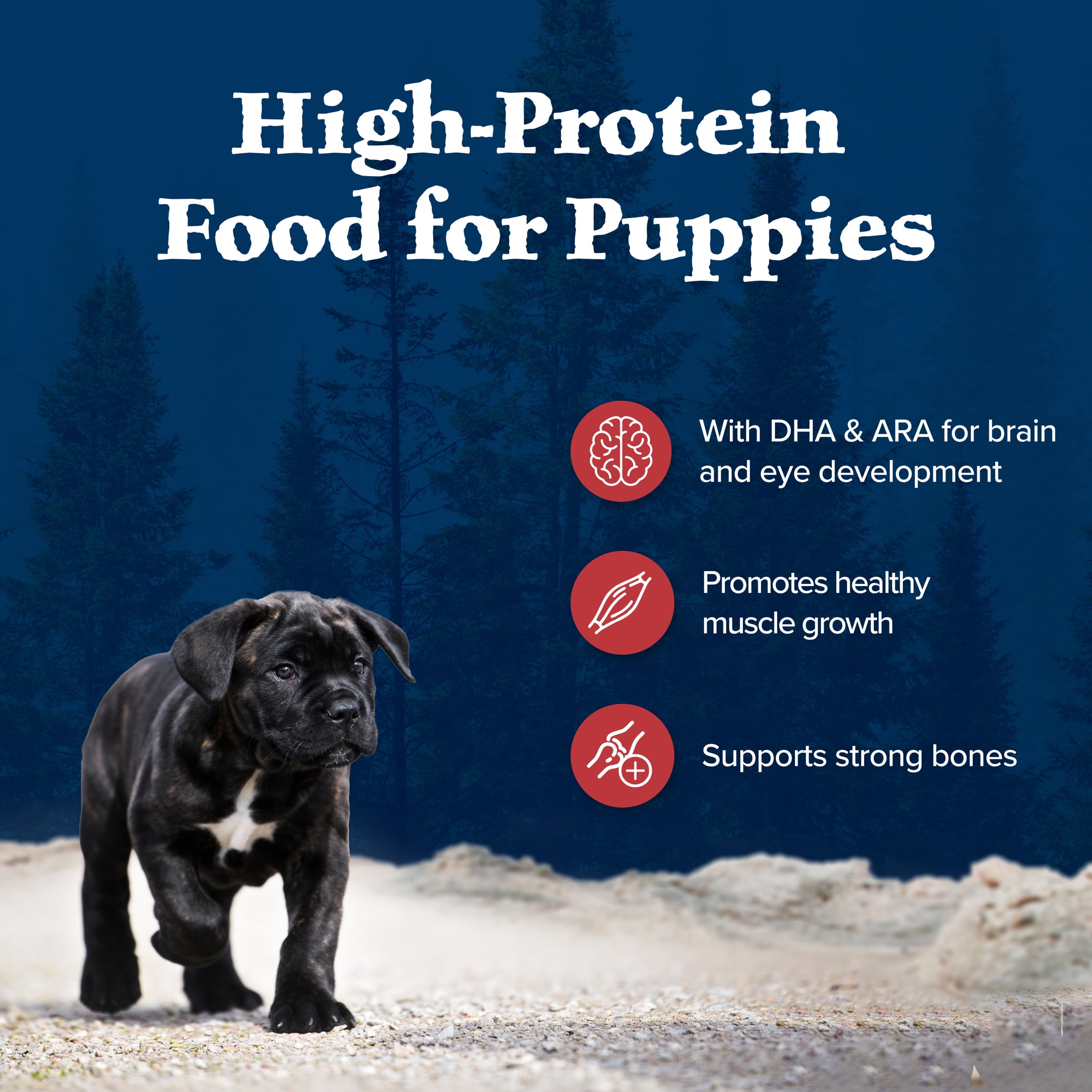 Blue Buffalo Wilderness Rocky Mountain Recipe Dry Puppy Food, Red Meat & Grains, 28-lb