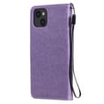 thumbnail image 6 of For iPhone 12 Mini Case, Mantto PU Leather Cover with Cat Patterned Embossed Cute Painted Flip Wallet Card Case, With Kickstand Hand Strap Magnetic Closure Case For iPhone 12 Mini, Purple, 6 of 9