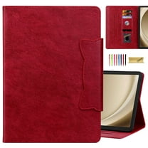 Dteck Case for Samsung Galaxy Tab S9 FE 10.9 Inch, Galaxy Tab S9/S8/S7 11 Inch Shockproof Stand Folio Case with Card Slots, Auto Wake/Sleep,Red