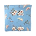 thumbnail image 3 of Romario Manzini Dusty Blue Cotton Floral Necktie with Handkerchief for Men, 3 of 5