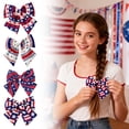 thumbnail image 3 of 4th of July Hair Bows Patriotic Red White Blue Star Stripe with Alligator Clips, Independence Day Hair Accessories for Women Girls, Holiday Party, 3 of 3