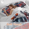 thumbnail image 4 of Queen 4 Piece Bedding Set Red Fire Truck Cartoon Car Soft Breathable Duvet Cover and Pillowcase, Modern Minimalist Style Duvet Cover Set Bed Sheets for Bedroom Dormitory Guest Room, 4 of 9