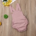 thumbnail image 2 of Douhoow Baby Girls Rompers Infant Sleeveless Sling Button Backless Jumpsuit 0-3Y, 2 of 6