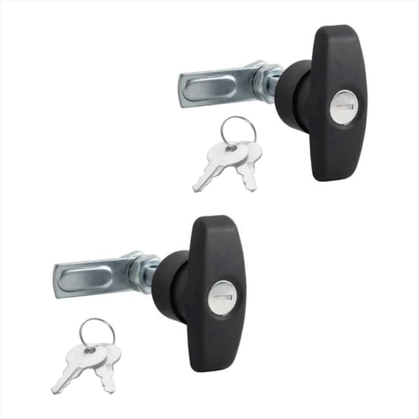 2 Cerraduras con Manija en T para Remolque RV Cerraduras Leva,Cerraduras Gabinetes,Cerraduras para Cajones,Cerraduras con Manija en T Fija Trasera,Cerraduras para Puertas Cobertizo
