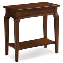 Leick Home Solid Wood Stratus Narrow Side Table with Shelf, Heartwood Cherry
