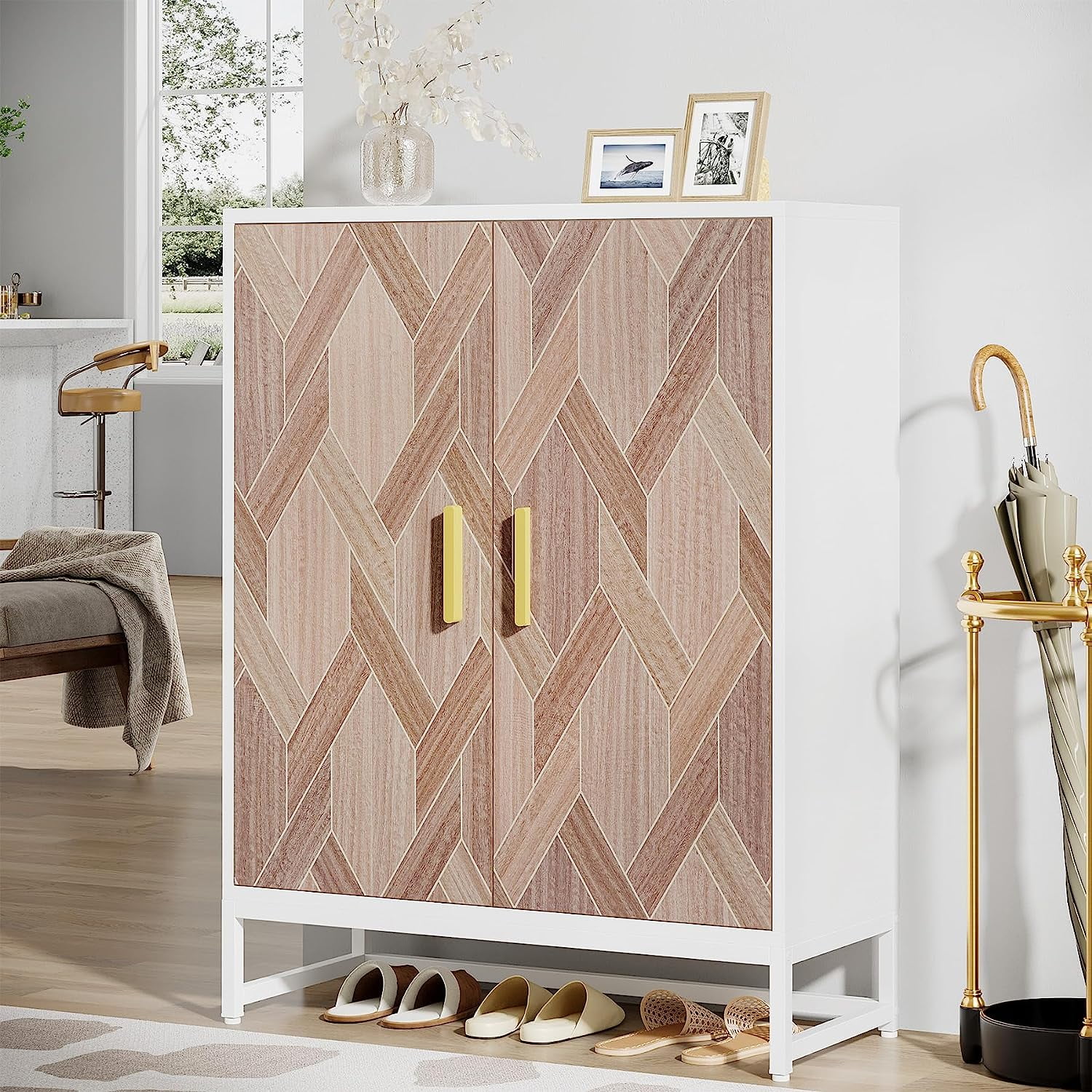 Tribesigns Shoe with Doors, 5Tier Free Standing Shoe Rack