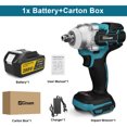thumbnail image 1 of 520N.M Brushless Cordless Electric Impact Wrench 1/2 Inch High Torque Power Tool,1 Battery, 1 of 7