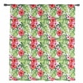 thumbnail image 2 of Tropical Leaves Semi Sheer Curtains Drapes for Living Room, Bedroom, French Doors Window 72 Inches Long, Summer Green Pink Flower Floral Rod Pocket Chiffon Curtain Drapery Voile Draperies Panel, 2 of 6