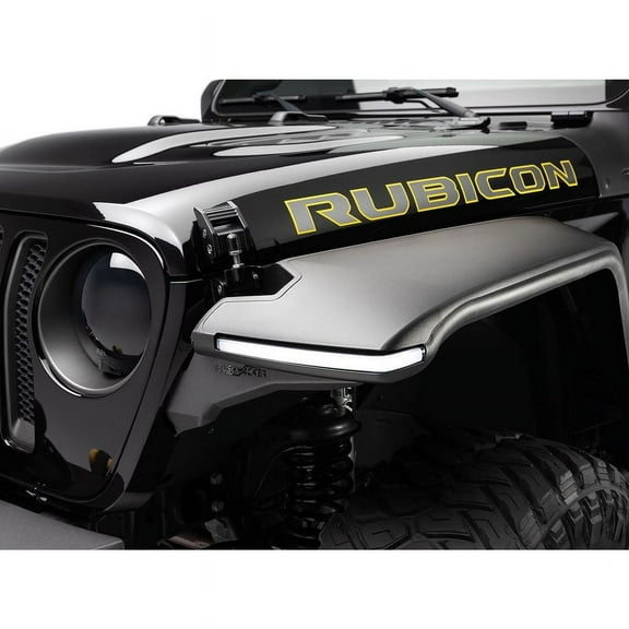 Bushwacker by RealTruck Hyperform Front & Rear Fender Flares | 4-Piece Set, Black, Textured Finish | 11950-07 | Compatible with 2018-2022 Jeep Wrangler JL Sahara / Sport / Sport S (2 & 4-Door)